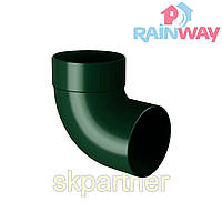 Колено (отвод) трубы одномуфтовое 87° RAINWAY 130 система Зеленое