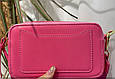 Сумка в стилі Якобс із широким ремінцем фарбована фурнітура А04-1712 Фуксія, фото 4
