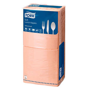 Серветки TORK 33х33см 250 шт персик 3 шари 18345