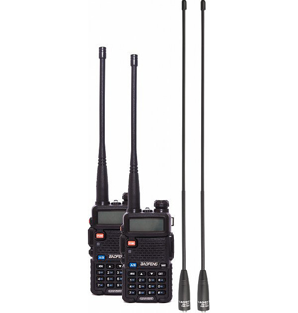 Комплект 2 шт рацій Baofeng UV-5R Forest Version 5 Вт до 10 км із посиленою антеною Nagoya NA-771