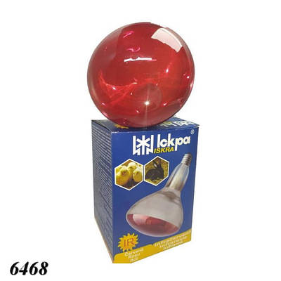 Лампочка червона Іскра E27, A55,250W  в інд. упак