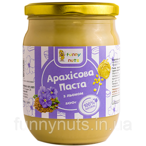 Арахісова паста  FunnyNuts з льоном 500г