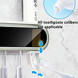 Диспенсер — дозатор для зубної пасти та щіток ультрафіолетовий стерилізатор WHITE SMILE Toothbrush sterilizer, фото 6