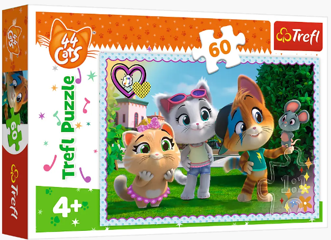 Пазли Trefl 60ел. Гра з друзями. 44 коти №17378