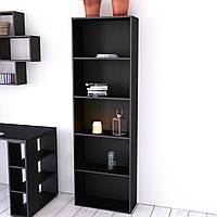 Удобный стеллаж для дома, полки, книжный шкаф из ДСП XXL, СТУ-5-600 цвет Черный
