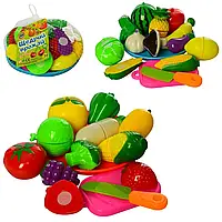 Іграшкові овочі на липучці, у наборі ніж, дошка, тарілка та багато овочів, які можна різати