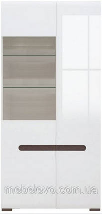 Вітрина Ацтека (Амелія) REG 1W1D 21 9 БРВ 2100x900x410мм білий глянець + венге магія, фото 1