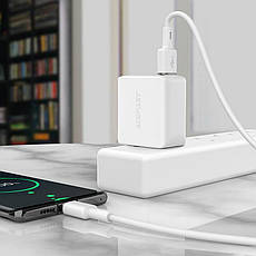 Кабель для зарядки телефона/ смартфона ACEFAST C2-04 USB - Type-C 3 А 1.2 м Білий, фото 4