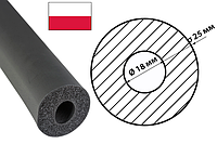 Каучуковая теплоизоляция для труб с вн. Ø 18 мм и толщиной 25 мм NMC Insul Tube трубка 25х18 мм