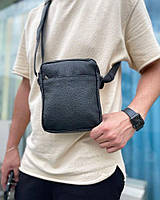 Классическая мужская сумка мессенджер на наплечном ремне, мужская черная барсетка из эко-кожи