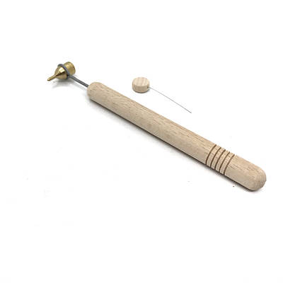 Писачок 0.5 мм. для розпису писанки воском широкий з дерев'яною ручкою та латунною лійкою