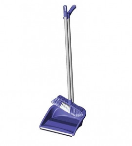 Совок с резинкой и щетка с длинной ручкой 75мм "Лентяй"