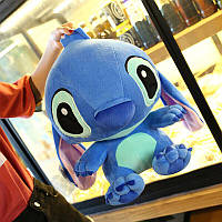 Игрушка-обнимашка для сна Стич 45 см Синий, Мягкая пушистая игрушка-подушка Стич