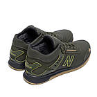 Чоловічі зимові шкіряні кросівки NB Clasic Green, фото 4