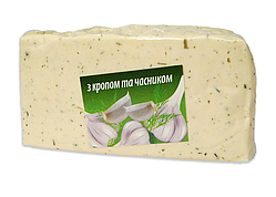 Сир плавлений Радомишльський (вакуум) зі смаком кропу та часнику ТМ Радомілк