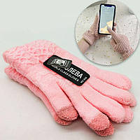 Детские зимние перчатки на 6-9 лет Touchs Gloves Пудровые / Перчатки для сенсорных экранов