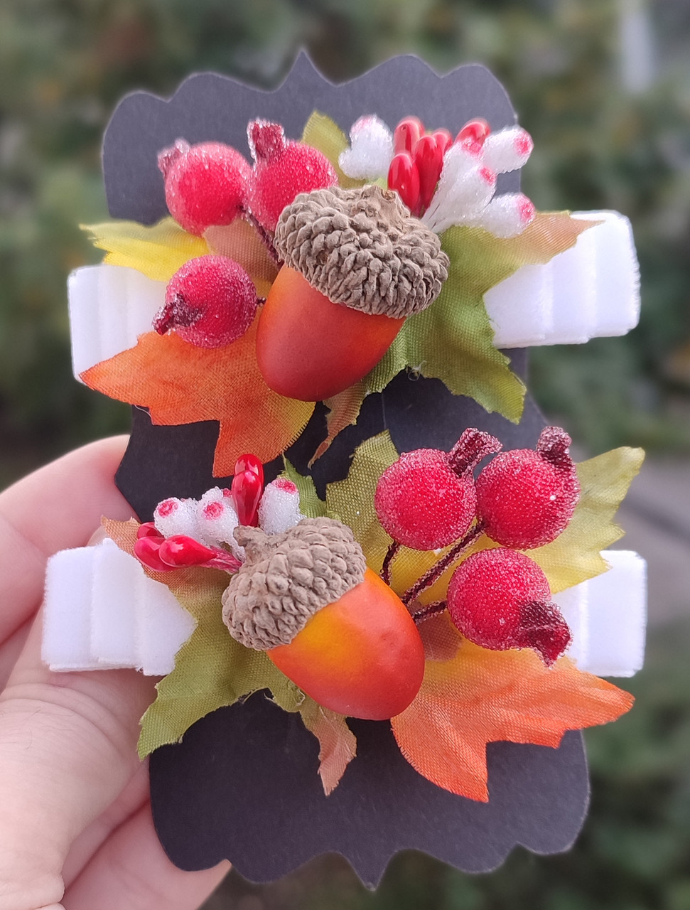 Осінні заколочки резиночки осень заколка резинка осенние, фото 1