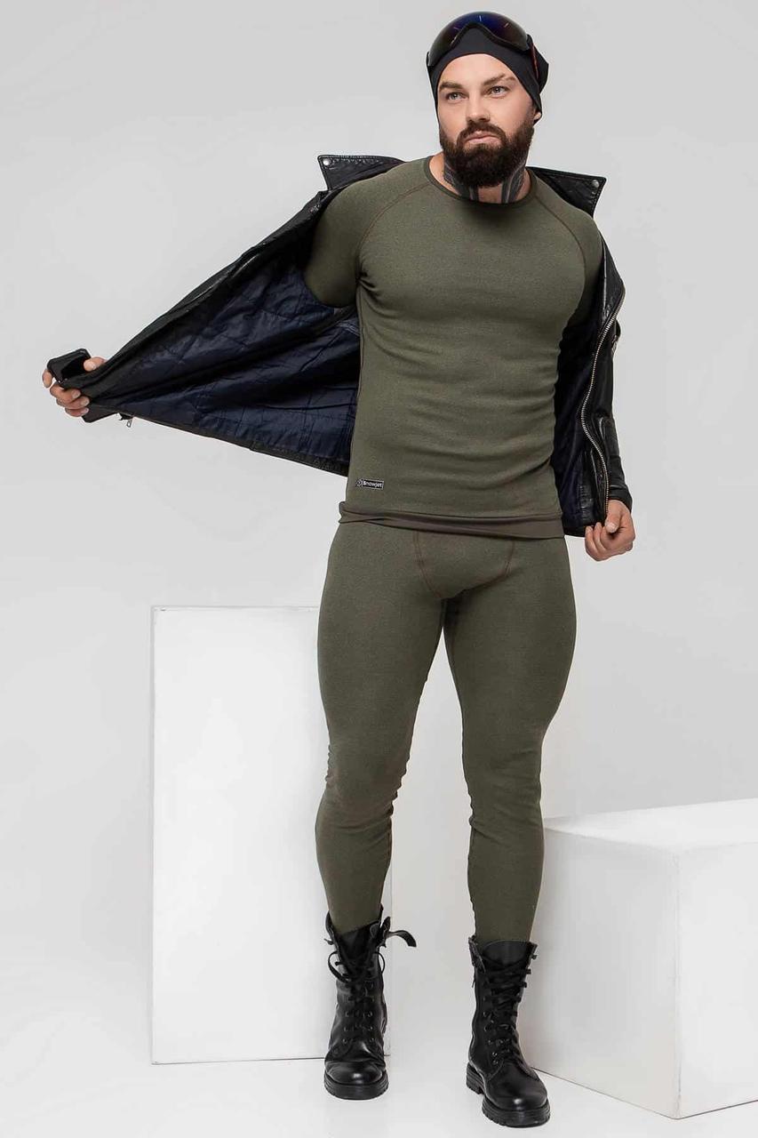 Супер теплий термокомплект TOTALFIT ARTICA TMK1-VH36 бавовна з начісуванням хакі S, фото 1