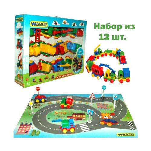 Набір машинок (12 шт.) і мапа