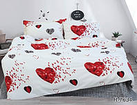 Комплект постельного белья с сердечками с двумя пододеяльниками с компаньоном R7634