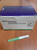 Голка для взяття кількох проб крові BD Vacutainer PrecisionGlide 21Gх1,5 (0,8ммх38мм), зелена, стерильна 100шт