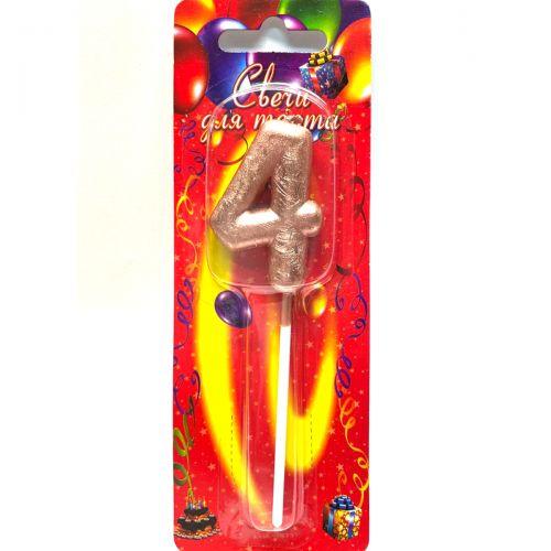 Свічка декоративна "Цифра 4", фото 1