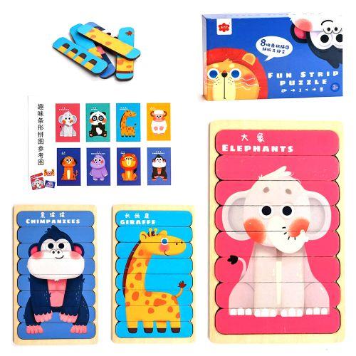 Дерев'яні пазли "Fun Strip", тварини, фото 1