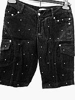 Шорти жіночі чорні вельветові зі стразами Dolce Ribella