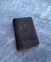 Кожаная обложка для паспорта (на загранпаспорт, паспорт старого образца) коричневый