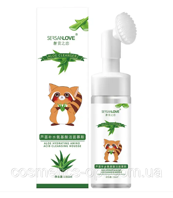Пінка-мус для вмивання з алоє Sersanlove Aloe Amino Acid Cleansing Mousse, 150 мл