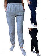 Теплые трикотажные женские штаны на флисе с карманами, зимние однотонные спортивные штаны для женщин 44
