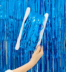 Шторка із фольги для фотозони, 2х1 м., колір - синій