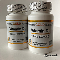 California Gold Nutrition Вітамін D3 2000 МО, 90 капсул