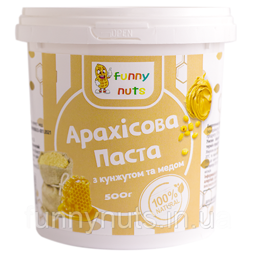 Арахісова паста  Funny Nuts з кунжутом і медом 500г