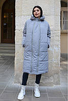 Теплая зимняя куртка для беременных 2233 1436 серая M