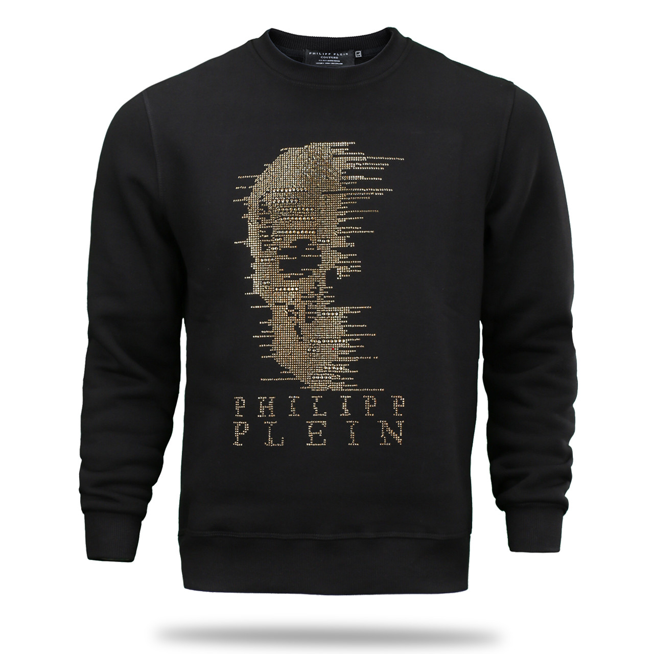 Світшот чоловічий чорний PHILIPP PLEIN #56 Череп золото зі стразами BLK L (Р) 22-202-002