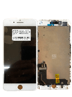 Дисплей для iPhone 8 Plus, белый, с сенсорным экраном, с рамкой, Original, переклеено стекло (DTP)