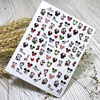 Наклейки New Year для дизайна ногтей на клейкой основе (Disney Mickey Mouse Новый год) Nail stiker WG769