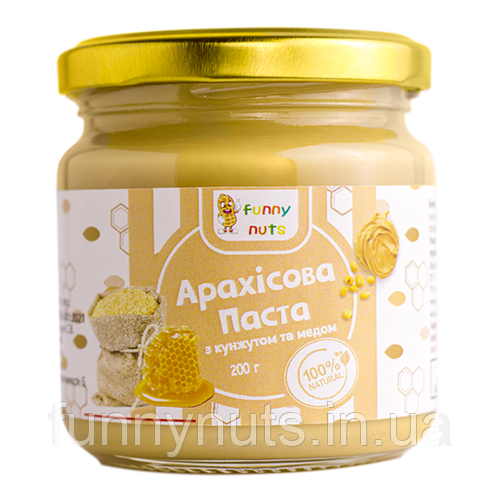Арахісова паста  Funny Nuts з кунжутом і медом 200г