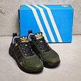 Осінні чоловічі шкіряні кросівки Adidas Terrex (Адидас Терекс) кольору хакі з натуральної шкіри весна осінь *523*, фото 4