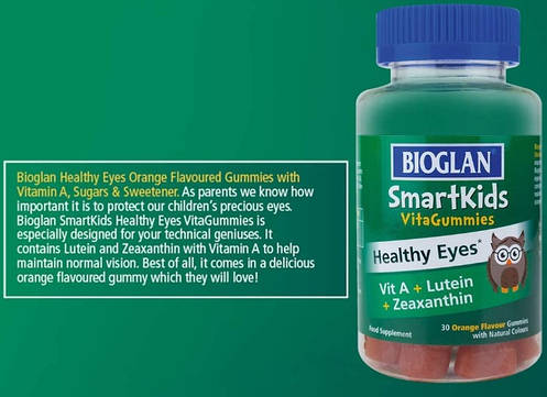 Комплекс дітям для зору Bioglan Smartkids Healthy Eyes 30 gummies Апельсин, фото 2