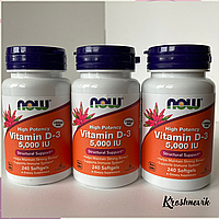 Now Vitamin D3, Вітамін D3 5000МО, 240 таблеток