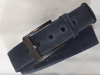 Ремни джинсовые кожаные синие шириной 45 мм с логотипами 01.099.004-00