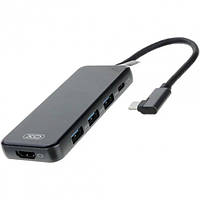 Хаб XO 5в1 Type-C to (3*USB3.0 + Type-C + HDMI) адаптер HUB002