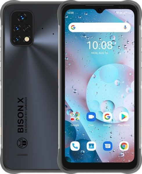 Смартфон Umidigi Bison X10S 4/32Gb Grey, 6150мАh, 16+8+5/8Мп, IPS 6.53", 2SIM, 4G, Unisoc T310