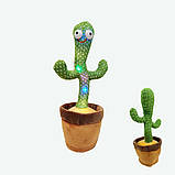 Кактус співаючий і танцювальний повторюшка з підсвічуванням Іграшковий кактус музичний плюшевий для дітей, фото 5