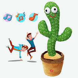 Іграшка кактус повторюшка у капелюсі з підсвічуванням та музикою мексиканець