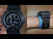 Чоловічий годинник Casio G-Shock DW6900BBN-1 Canvas band G-Force Black Military, фото 10