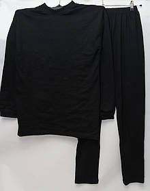 Чоловіча чорна термобілизна термокостюм на флісі