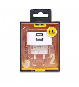 Мережеве ЗП Remax на 2 USB (USB, 2,1A)